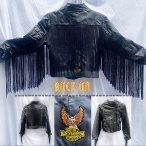 ⚡️One of a kind fringed vintage leather jacket ⚡️